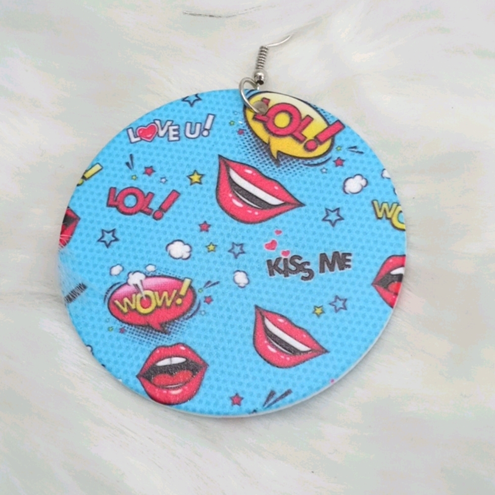 5 for $25. Lips  wooden earrings lol